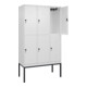 C+P Doppelstock-Spind Classic PLUS, Gestell, 3 Abteile, 2120x1200x500mm, 9016/90 Verschluss Sicherheits-Drehriegel Front RAL 9016 Verkehrsweiß-2