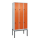 C+P Doppelstock-Spind Classic PLUS, Gestell, 3 Abteile, 2120x900x500mm, 7035/200 Verschluss Sicherheits-Drehriegel Front RAL 2004 Reinorange-1
