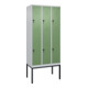 C+P Doppelstock-Spind Classic PLUS, Gestell, 3 Abteile, 2120x900x500mm, 7035/601 Verschluss Sicherheits-Drehriegel Front RAL 6011 Resedagrün-1