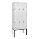 C+P Doppelstock-Spind Classic PLUS, Gestell, 3 Abteile, 2120x900x500mm, 9016/901 Verschluss Sicherheits-Drehriegel Front RAL 9016 Verkehrsweiß-1