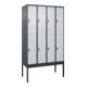 C+P Doppelstock-Spind Classic PLUS, Gestell, 4 Abteile, 2120x1200x500mm, 7016/70 Verschluss Sicherheits-Drehriegel Front RAL 7035 Lichtgrau-1
