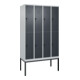 C+P Doppelstock-Spind Classic PLUS, Gestell, 4 Abteile, 2120x1200x500mm, 7035/70 Verschluss Sicherheits-Drehriegel Front RAL 7016 Anthrazitgrau-1