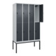 C+P Doppelstock-Spind Classic PLUS, Gestell, 4 Abteile, 2120x1200x500mm, 7035/70 Verschluss Sicherheits-Drehriegel Front RAL 7016 Anthrazitgrau-2