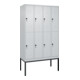 C+P Doppelstock-Spind Classic PLUS, Gestell, 4 Abteile, 2120x1200x500mm, 7035/70 Verschluss Sicherheits-Drehriegel Front RAL 7035 Lichtgrau-1