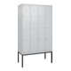 C+P Doppelstock-Spind Classic PLUS, Gestell, 4 Abteile, 2120x1200x500mm, 7035/70 Verschluss Zylinderschloss Front RAL 7035 Lichtgrau-1