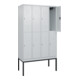C+P Doppelstock-Spind Classic PLUS, Gestell, 4 Abteile, 2120x1200x500mm, 7035/70 Verschluss Zylinderschloss Front RAL 7035 Lichtgrau-2