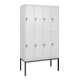 C+P Doppelstock-Spind Classic PLUS, Gestell, 4 Abteile, 2120x1200x500mm, 9016/90 Verschluss Sicherheits-Drehriegel Front RAL 9016 Verkehrsweiß-1