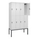 C+P Doppelstock-Spind Classic PLUS, Gestell, 4 Abteile, 2120x1200x500mm, 9016/90 Verschluss Sicherheits-Drehriegel Front RAL 9016 Verkehrsweiß-2