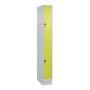C+P Doppelstock-Spind Classic PLUS, Sockel, 1 Abteil, 1950x250x500mm, 7035/0024 Front 1108060 RDS Viridingrün