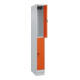 C+P Doppelstock-Spind Classic PLUS, Sockel, 1 Abteil, 1950x250x500mm, 7035/2004 Front RAL 2004 Reinorange-1