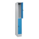 C+P Doppelstock-Spind Classic PLUS, Sockel, 1 Abteil, 1950x250x500mm, 7035/5012 Front RAL 5012 Lichtblau-2