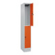 C+P Doppelstock-Spind Classic PLUS, Sockel, 1 Abteil, 1950x300x500mm, 7035/2004 Front RAL 2004 Reinorange-2
