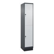 C+P Doppelstock-Spind Classic PLUS, Sockel, 1 Abteil, 1950x400x500mm, 7016/7035 Front RAL 7035 Lichtgrau