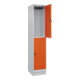 C+P Doppelstock-Spind Classic PLUS, Sockel, 1 Abteil, 1950x400x500mm, 7035/2004 Front RAL 2004 Reinorange-2
