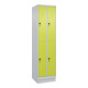 C+P Doppelstock-Spind Classic PLUS, Sockel, 2 Abteile, 1950x500x500mm, 7035/0024 Front 1108060 RDS Viridingrün-1
