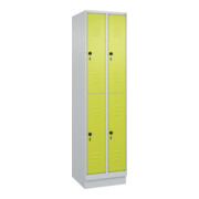 C+P Doppelstock-Spind Classic PLUS, Sockel, 2 Abteile, 1950x500x500mm, 7035/0024 Front 1108060 RDS Viridingrün