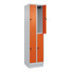 C+P Doppelstock-Spind Classic PLUS, Sockel, 2 Abteile, 1950x500x500mm, 7035/2004 Front RAL 2004 Reinorange-2