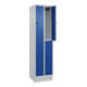 C+P Doppelstock-Spind Classic PLUS, Sockel, 2 Abteile, 1950x500x500mm, 7035/5010 Front RAL 5010 Enzianblau-2