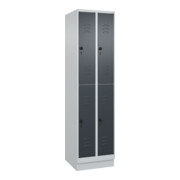 C+P Doppelstock-Spind Classic PLUS, Sockel, 2 Abteile, 1950x500x500mm, 7035/7016 Front RAL 7016 Anthrazitgrau