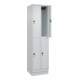C+P Doppelstock-Spind Classic PLUS, Sockel, 2 Abteile, 1950x500x500mm, 7035/7035 Front RAL 7035 Lichtgrau-2