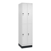 C+P Doppelstock-Spind Classic PLUS, Sockel, 2 Abteile, 1950x500x500mm, 9016/9016 Front RAL 9016 Verkehrsweiß