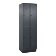 C+P Doppelstock-Spind Classic PLUS, Sockel, 2 Abteile, 1950x600x500mm, 7016/7016 Front RAL 7016 Anthrazitgrau