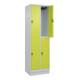 C+P Doppelstock-Spind Classic PLUS, Sockel, 2 Abteile, 1950x600x500mm, 7035/0024 Front 1108060 RDS Viridingrün-2