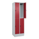 C+P Doppelstock-Spind Classic PLUS, Sockel, 2 Abteile, 1950x600x500mm, 7035/3003 Front RAL 3003 Rubinrot-2