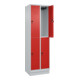 C+P Doppelstock-Spind Classic PLUS, Sockel, 2 Abteile, 1950x600x500mm, 7035/3020 Front RAL 3020 Verkehrsrot-2