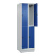 C+P Doppelstock-Spind Classic PLUS, Sockel, 2 Abteile, 1950x600x500mm, 7035/5010 Front RAL 5010 Enzianblau-1