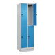 C+P Doppelstock-Spind Classic PLUS, Sockel, 2 Abteile, 1950x600x500mm, 7035/5012 Front RAL 5012 Lichtblau-2