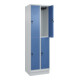 C+P Doppelstock-Spind Classic PLUS, Sockel, 2 Abteile, 1950x600x500mm, 7035/5023 Front RAL 5023 Fernblau-2