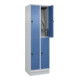 C+P Doppelstock-Spind Classic PLUS, Sockel, 2 Abteile, 1950x600x500mm, 7035/5023 Front RAL 5023 Fernblau-4