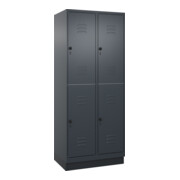 C+P Doppelstock-Spind Classic PLUS, Sockel, 2 Abteile, 1950x800x500mm, 7016/7016 Front RAL 7016 Anthrazitgrau