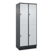 C+P Doppelstock-Spind Classic PLUS, Sockel, 2 Abteile, 1950x800x500mm, 7016/7035 Front RAL 7035 Lichtgrau
