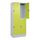 C+P Doppelstock-Spind Classic PLUS, Sockel, 2 Abteile, 1950x800x500mm, 7035/0024 Front 1108060 RDS Viridingrün-2