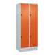C+P Doppelstock-Spind Classic PLUS, Sockel, 2 Abteile, 1950x800x500mm, 7035/2004 Front RAL 2004 Reinorange-1
