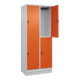 C+P Doppelstock-Spind Classic PLUS, Sockel, 2 Abteile, 1950x800x500mm, 7035/2004 Front RAL 2004 Reinorange-2