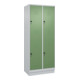 C+P Doppelstock-Spind Classic PLUS, Sockel, 2 Abteile, 1950x800x500mm, 7035/6011 Front RAL 6011 Resedagrün-1