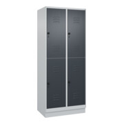 C+P Doppelstock-Spind Classic PLUS, Sockel, 2 Abteile, 1950x800x500mm, 7035/7016 Front RAL 7016 Anthrazitgrau