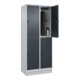 C+P Doppelstock-Spind Classic PLUS, Sockel, 2 Abteile, 1950x800x500mm, 7035/7016 Front RAL 7016 Anthrazitgrau-4