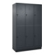 C+P Doppelstock-Spind Classic PLUS, Sockel, 3 Abteile, 1950x1200x500mm, 7016/701 Front RAL 7016 Anthrazitgrau-1