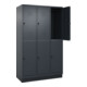 C+P Doppelstock-Spind Classic PLUS, Sockel, 3 Abteile, 1950x1200x500mm, 7016/701 Front RAL 7016 Anthrazitgrau-2