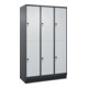 C+P Doppelstock-Spind Classic PLUS, Sockel, 3 Abteile, 1950x1200x500mm, 7016/703 Front RAL 7035 Lichtgrau-1