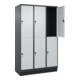 C+P Doppelstock-Spind Classic PLUS, Sockel, 3 Abteile, 1950x1200x500mm, 7016/703 Front RAL 7035 Lichtgrau-2