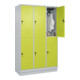 C+P Doppelstock-Spind Classic PLUS, Sockel, 3 Abteile, 1950x1200x500mm, 7035/002 Front 1108060 RDS Viridingrün-4
