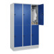 C+P Doppelstock-Spind Classic PLUS, Sockel, 3 Abteile, 1950x1200x500mm, 7035/501 Front RAL 5010 Enzianblau-4