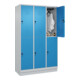 C+P Doppelstock-Spind Classic PLUS, Sockel, 3 Abteile, 1950x1200x500mm, 7035/501 Front RAL 5012 Lichtblau-4