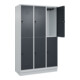 C+P Doppelstock-Spind Classic PLUS, Sockel, 3 Abteile, 1950x1200x500mm, 7035/701 Front RAL 7016 Anthrazitgrau-2
