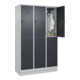 C+P Doppelstock-Spind Classic PLUS, Sockel, 3 Abteile, 1950x1200x500mm, 7035/701 Front RAL 7016 Anthrazitgrau-4